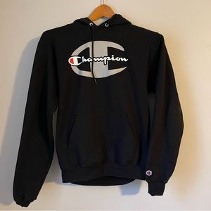 Champion Black Hoodie Sweatshirt Size Small